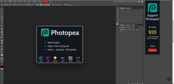 Phần mềm thiết kế photoshop online