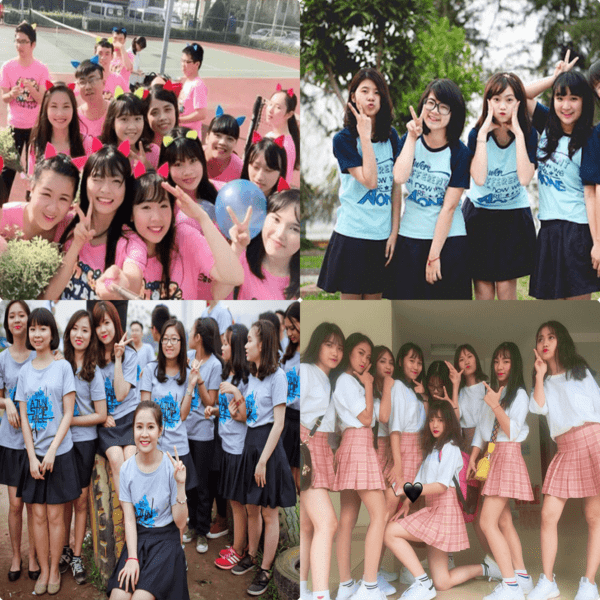 áo thun đồng phục nhóm học sinh nữ